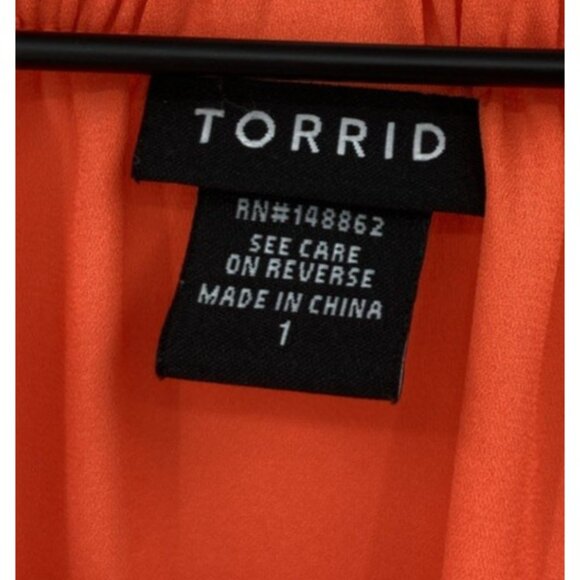 Torrid Halter Tank Top Bright Orange Sheer Woman 1 (14/16) - Picture 5 of 9
